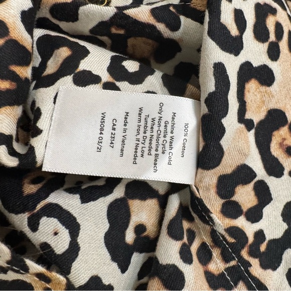 Talbots Plus Leopard Print Button-Up Shirt Long Sleeve Office 3X - Picture 4 of 5